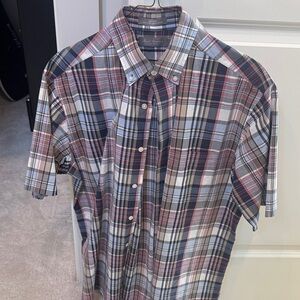 Daniel Cremieux Short-Sleeve Plaid Button-Down Shirt - Blue, Red, White